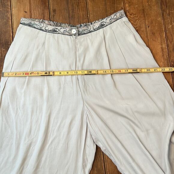 Vintage 80’s Dorothy Scholen wide leg high waisted silk like pants size 14 NWT - Picture 4 of 7